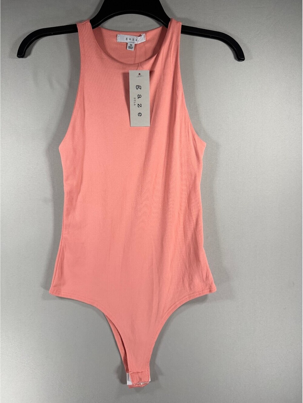 Gaze Coral Pink Sleeveless High Neck Bodysuit XS NWT
